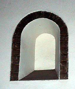 Blocked Norman window in the south wall March 2012
